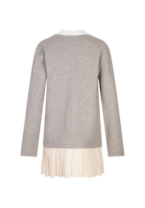Abito Polo a Pieghe In Grigio e Bianco MONCLER | 093-8I00005 89B1I984